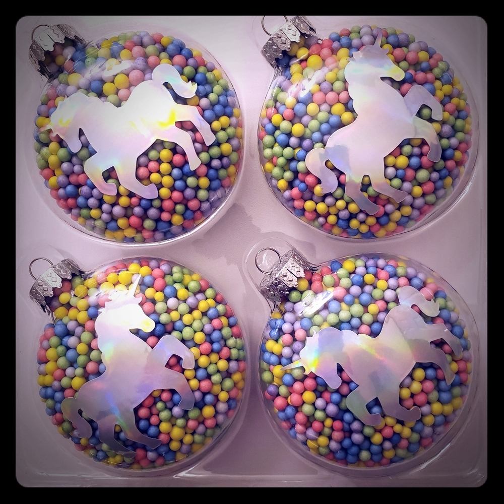 Handmade Unicorn Ornaments Set of 4
